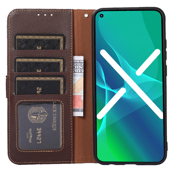 Чохол-книжка для Xiaomi Redmi 12C, KHAZNEH RFID, коричневий / синій