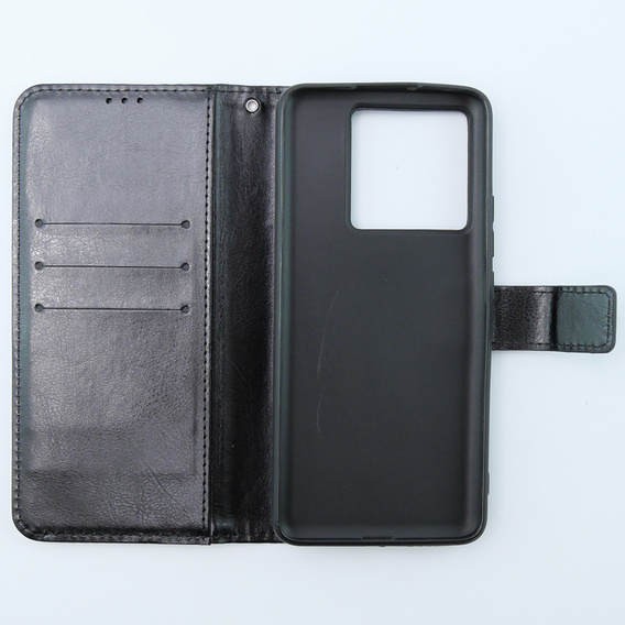 Футляр з клапаном для Xiaomi 13T / 13T Pro, Crazy Horse Wallet, чорний