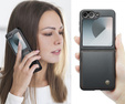 Чохол для Samsung Galaxy Z Flip7 FE / Z Flip6, CASE Litchi Leather, чорний