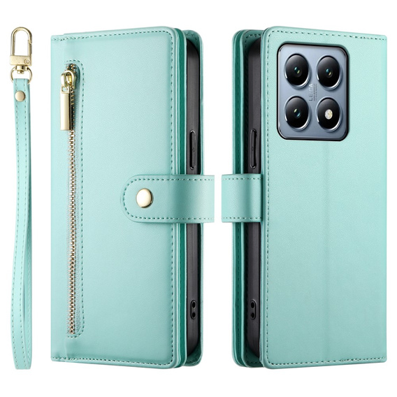 Чохол-книжка для Xiaomi 14T Pro, Wallet Zipper Pocket, зелений