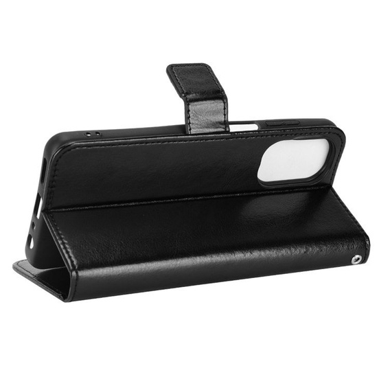 Футляр з клапаном для Motorola Moto G62 5G, Crazy Horse Wallet, чорний