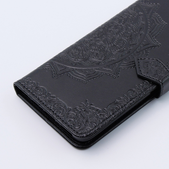 Чохол-книжка для Motorola Moto G54 5G, Mandala, чорний