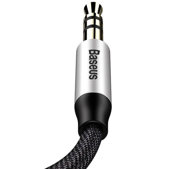 BASEUS Yiven M30 Kabel Minijack 3.5mm Aux 1.5m - Silver/Black