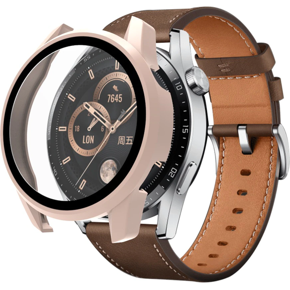 2в1 чехол и защитное стекло для часов Huawei Watch GT 3 42mm, Case, Pink