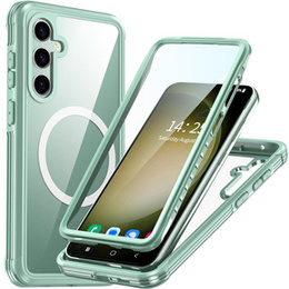 Чехол для Samsung Galaxy S23 FE, Shockproof, с пленкой на экран, для MagSafe, зелёный