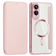 Чохол-книжка для Samsung Galaxy S25 Edge, RFID Wallet MagSafe CamShield, рожевий