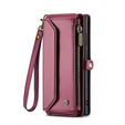 Чехол CASEME для Samsung Galaxy S25 Ultra, RFID Leather Wallet, с плечевым ремнем, красный
