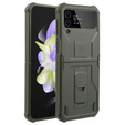 Бронированный чехол для Samsung Galaxy Z Flip 4 5G, Dexnor Clip Holder, зелёный