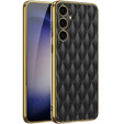 Чохол для Samsung Galaxy S24, Leather Rhombus, чорний