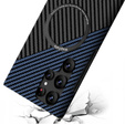 Чехол до Samsung Galaxy S22 Ultra, Magsafe Slim Carbon, черный / синий