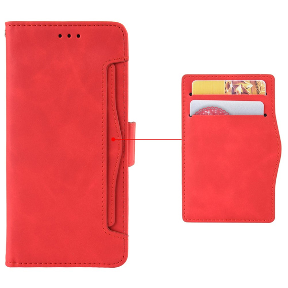 Футляр з клапаном для Motorola Edge 50 Fusion 5G, Card Slot, червоний