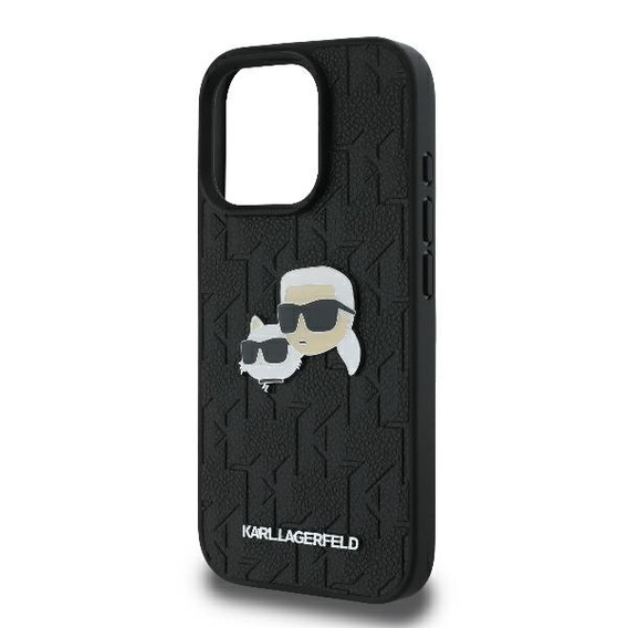 Чехол Karl Lagerfeld Hardcase Monogram Karl & Choupette Head Pin для iPhone 16 Pro
