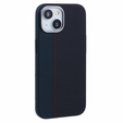Чохол для iPhone 13, Carbon Fiber MagSafe, чорний / синій