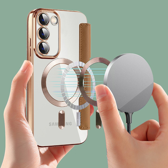 Чохол-книжка для Samsung Galaxy S23, Wallet, MagSafe, коричневий