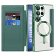 Откидной чехол для Samsung Galaxy S25 Ultra, RFID Wallet MagSafe CamShield, зелёный