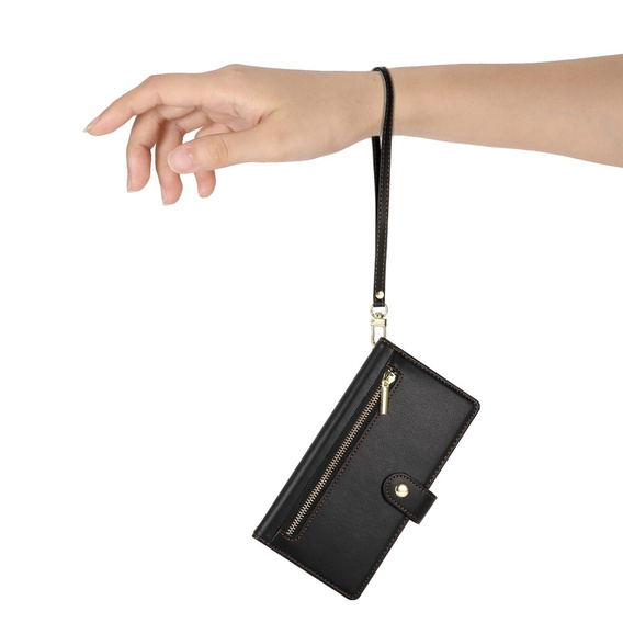 Чохол-книжка для Samsung Galaxy S25, Wallet Zipper Pocket, чорний