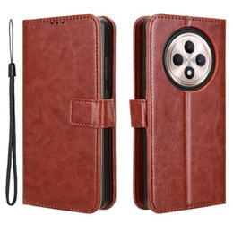 Футляр з клапаном для Oppo Reno 12FS / 12F, Crazy Horse Wallet, коричневий