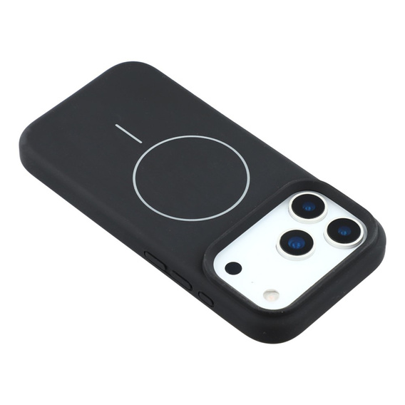 Силиконовый чехол для iPhone 17 Pro, для MagSafe, противоударный, черный