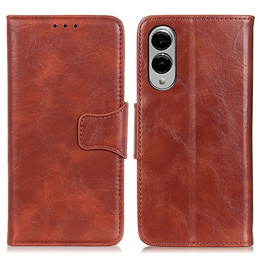 Футляр з клапаном для Samsung Galaxy S25 Edge, Crazy Horse Wallet, коричневий