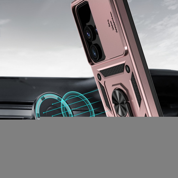 Чехол NOX Camera Slide Samsung Galaxy S24 Ultra, CamShield Slide, розовый rose gold
