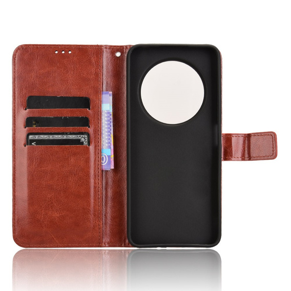 Откидной чехол для Xiaomi Redmi 14C / Xiaomi Poco C75, Crazy Horse Wallet, коричневый