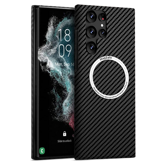 Чoхол до Samsung Galaxy S22 Ultra, Magsafe Slim Carbon, чорний