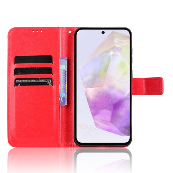 Откидной чехол для Samsung Galaxy A56, Crazy Horse Wallet, красный