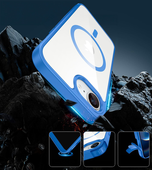 Магнітний чохол для iPhone 16E, MagSafe, м'яти + загартоване скло 9H