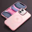 Чехол для iPhone 11, для MagSafe, ERBORD Matt Case, розовый + стекло для экрана