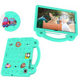 Детский чехол для Samsung Galaxy Tab S6 Lite 10.4 2020/2022 / Tab A7 2020 T500 / T505 / Tab S6 T860/T865, Cute Patterns, с подставкой, зелёный