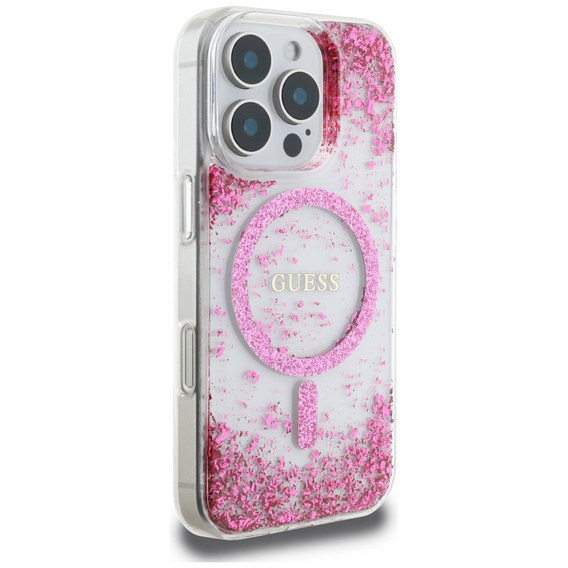 Чехол GUESS Resin Bottom Glitter MagSafe для iPhone 16 Pro Max