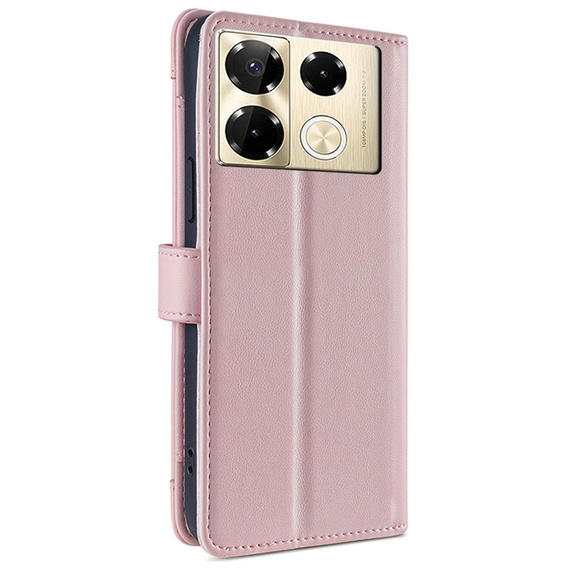 Чохол-книжка для Infinix Note 40 Pro, Wallet Zipper Pocket, рожевий