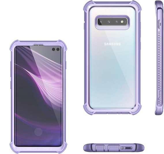 Чехол до Samsung Galaxy S10 Plus, Dexnor Full Body Rugged, прозрачный / фиолетовый