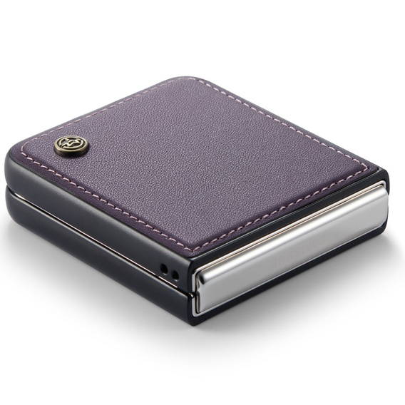 Чохол для Samsung Galaxy Z Flip7 FE / Z Flip6, CASE Litchi Leather, фіолетовий