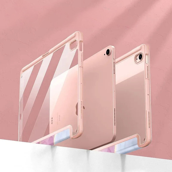 Чехол для iPad 10.9" 2022 (10 gen.), Smartcase Hybrid, с местом для стилуса, Marble розовый
