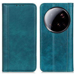 Флип-кейс для Xiaomi 15 Ultra, Split Leather, зелёный