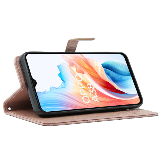 Чохол-книжка для Oppo A38 4G / Oppo A18 4G, Mandala, рожевий rose gold