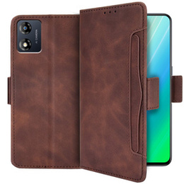 Откидной чехол для Motorola Moto E13, Card Slot, коричневый