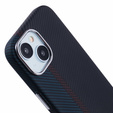Чохол для iPhone 13, Carbon Fiber MagSafe, чорний / синій