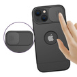 Чохол ERBORD MagSafe Cam Slider, чорний + скло для екрану для iPhone 13 / iPhone 14