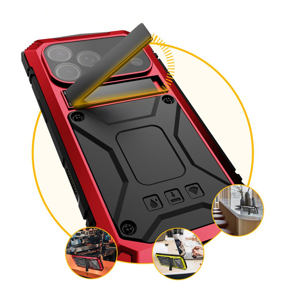 Чохол R-JUST з підставкою та вбудованим склом для iPhone 17 Pro Max