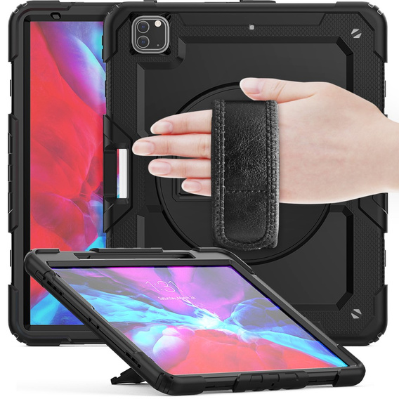 Бронированный чехол для iPad Pro 12.9 2022 / 2021 / 2020 / 2018, защитный 360 с местом для стилуса, чёрный