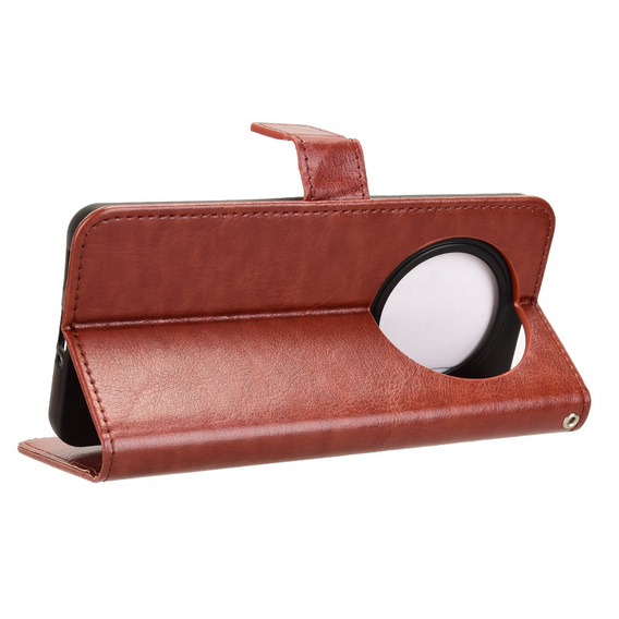 Футляр з клапаном для Oppo Reno 12FS / 12F, Crazy Horse Wallet, коричневий