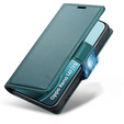 Чохол для Oppo Reno 14 F / 14 FS, ERBORD Glossy Litchi, гаманець з клапаном, зелений
