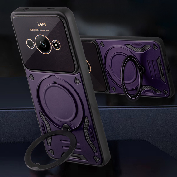 Броньований чохол для Xiaomi Redmi A3, Magnetic Ring, фіолетовий