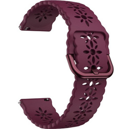 Силиконовый ремешок 22mm Soft Hollowed-out, Wine Red