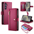 Чохол-книжка для Samsung Galaxy S25, Wallet Zipper Pocket, червоний