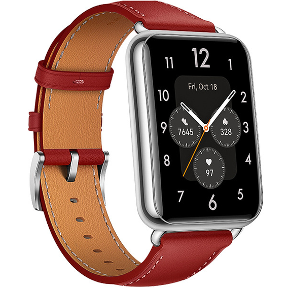 Кожаный ремешок для часов Huawei Watch Fit 2, Red