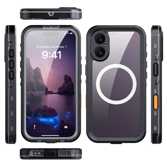 Чохол для iPhone 17, водонепроникний IP68, SHELLBOX MagSafe, чорний
