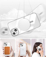 Чохол для iPhone 14, Electro MagSafe, сріблястий + Скло на екран